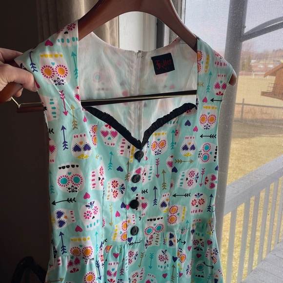 NWOT FOLTER summer dress with skulls, Sz Small 💀 - Picture 3 of 8